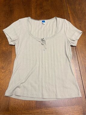 Old Navy Short Sleeve Fitted Pointelle Top